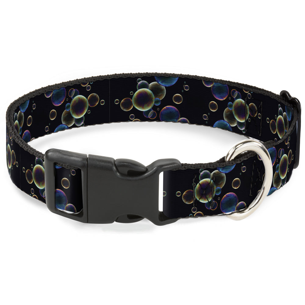 Plastic Clip Collar - Bubbles Black/Iridescent Multi Color Plastic Clip Collars Buckle-Down