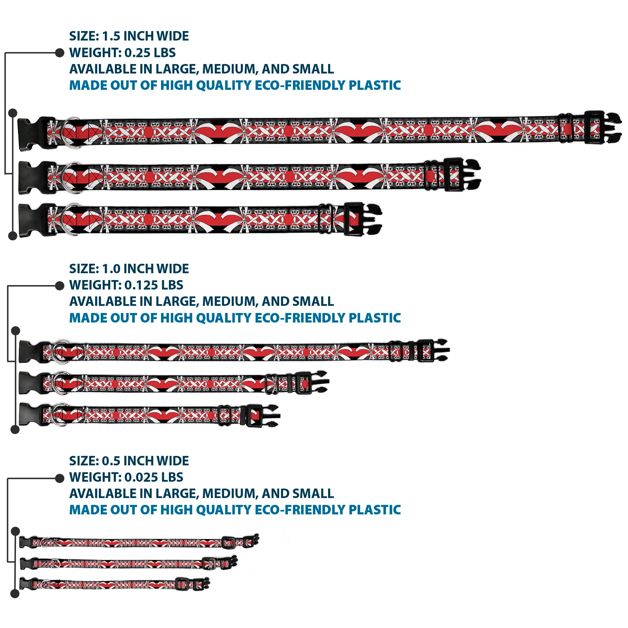 Plastic Clip Collar - Corset Lace Up w/Bow Black/Red Plastic Clip Collars Buckle-Down