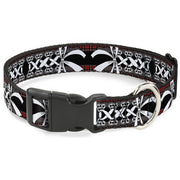 Plastic Clip Collar - Corset Lace Up w/Bow Red Plaid/Black Plastic Clip Collars Buckle-Down