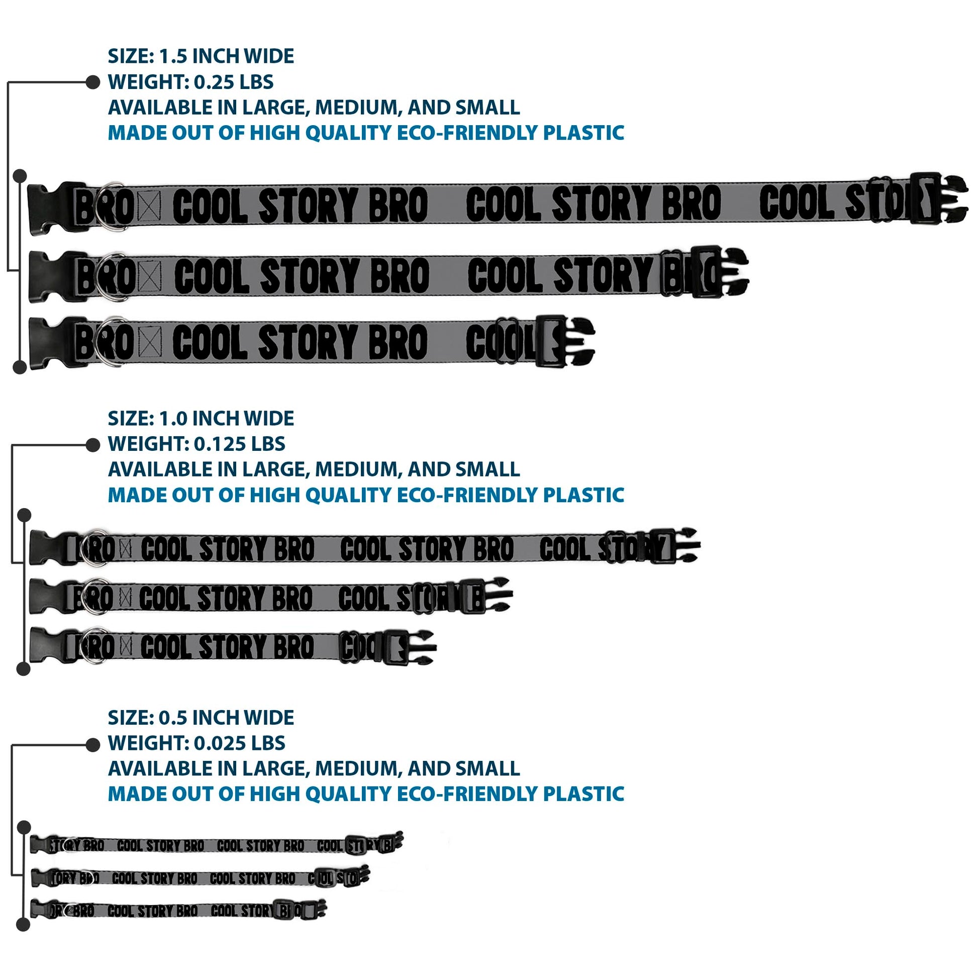 Plastic Clip Collar - COOL STORY BRO Gray/Black Plastic Clip Collars Buckle-Down