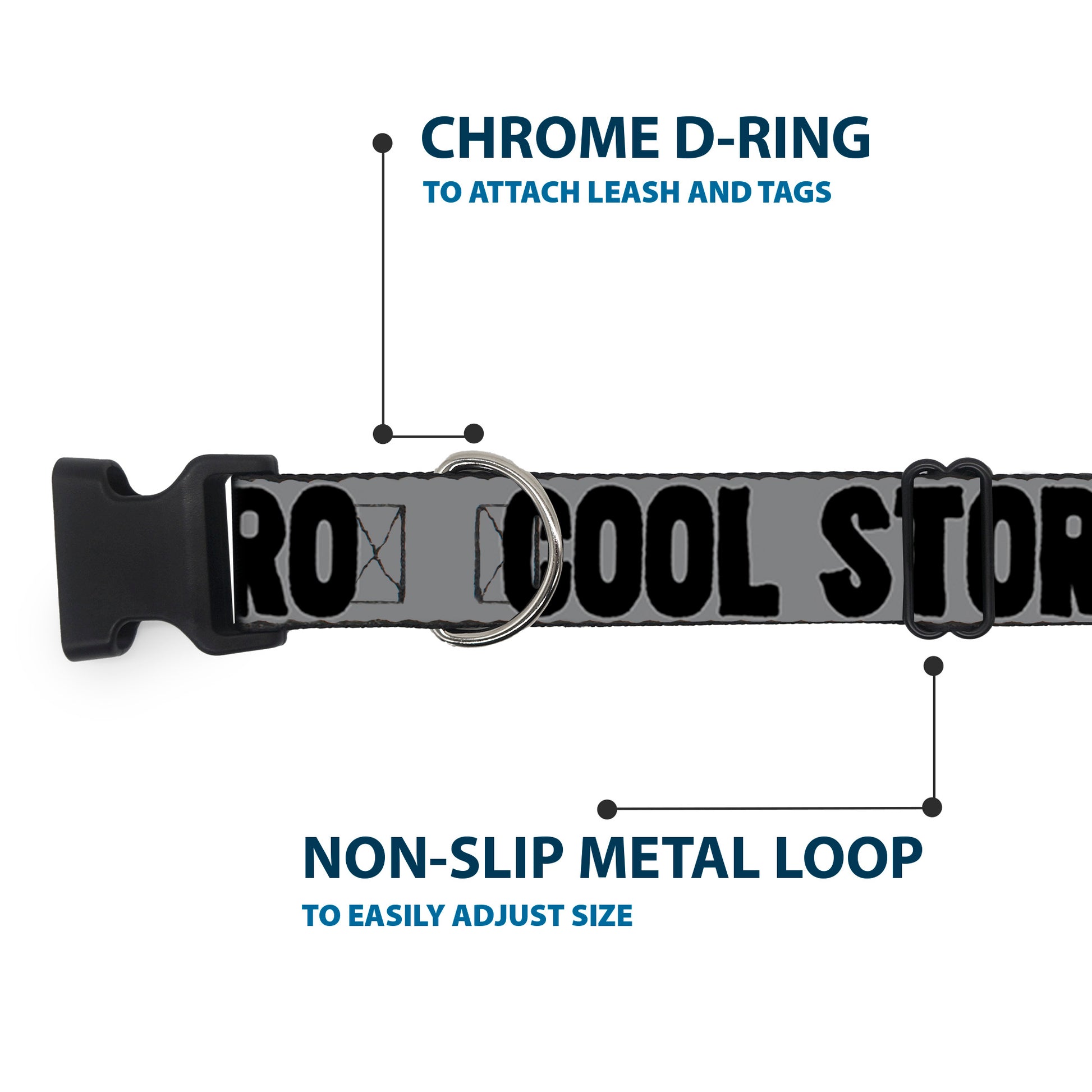 Plastic Clip Collar - COOL STORY BRO Gray/Black Plastic Clip Collars Buckle-Down