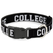 Plastic Clip Collar - COLLEGE Black/White Plastic Clip Collars Buckle-Down