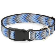 Plastic Clip Collar - Chevron Weave Grays/Blues Plastic Clip Collars Buckle-Down