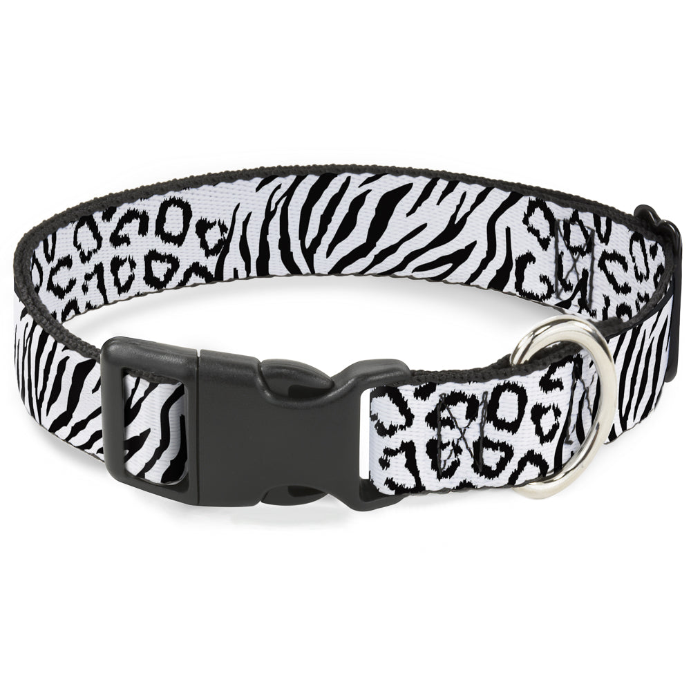 Plastic Clip Collar - Cheebra White/Black Plastic Clip Collars Buckle-Down