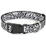 Plastic Clip Collar - Cheebra White/Black Plastic Clip Collars Buckle-Down