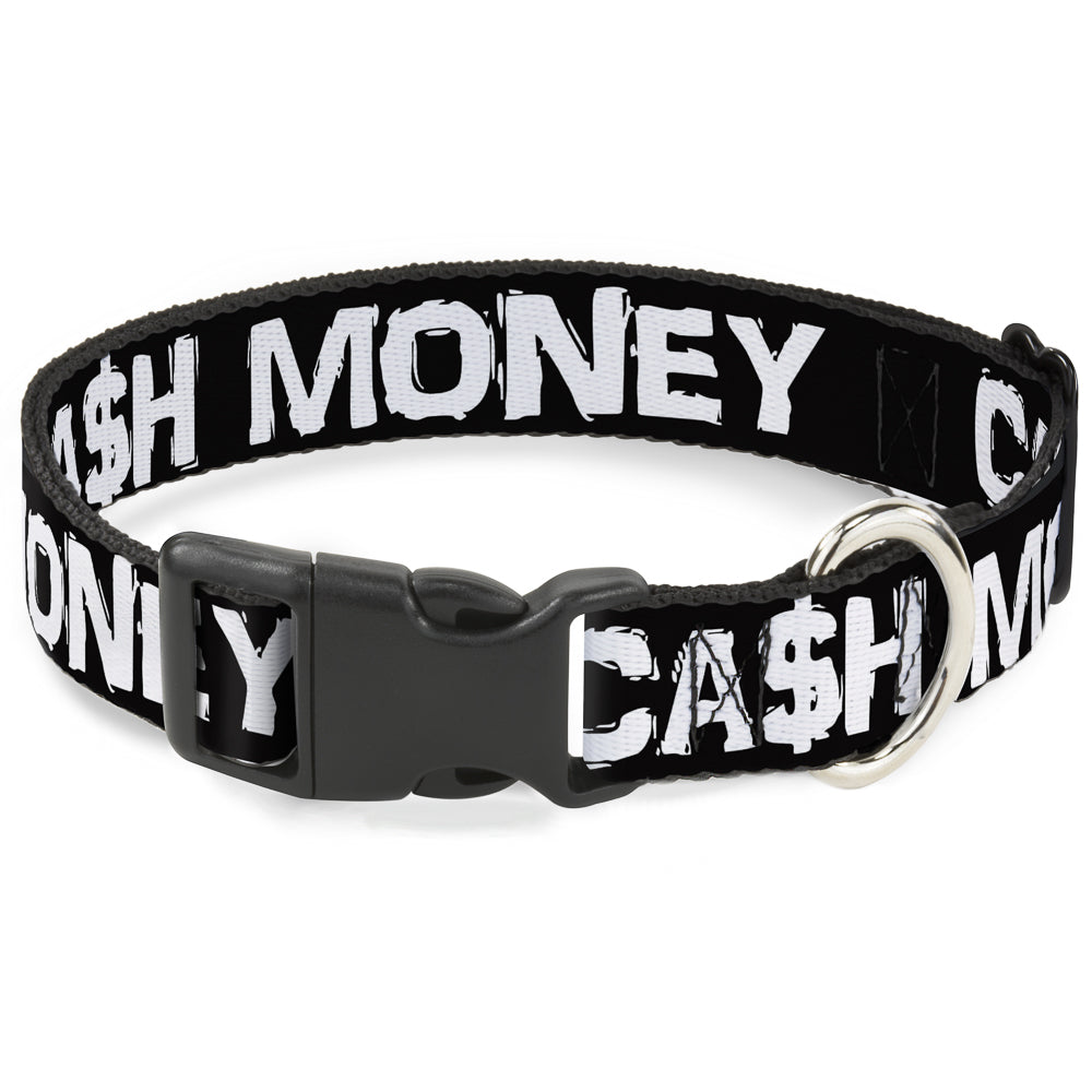 Plastic Clip Collar - CA$H MONEY Black/White Plastic Clip Collars Buckle-Down