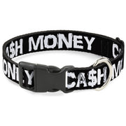 Plastic Clip Collar - CA$H MONEY Black/White Plastic Clip Collars Buckle-Down