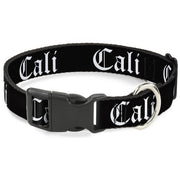 Plastic Clip Collar - CALI Old English Black/White Plastic Clip Collars Buckle-Down