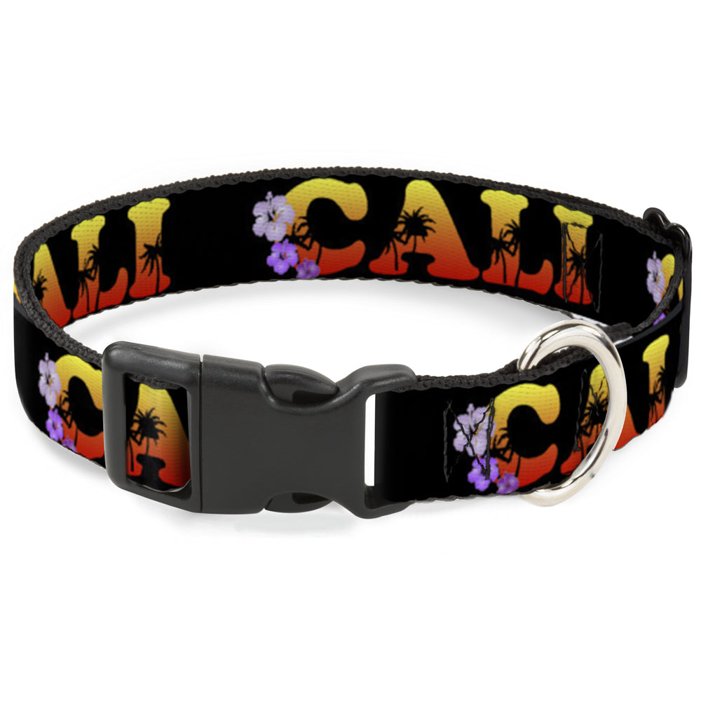 Plastic Clip Collar - CALI Tropical Black/Multi Color Plastic Clip Collars Buckle-Down
