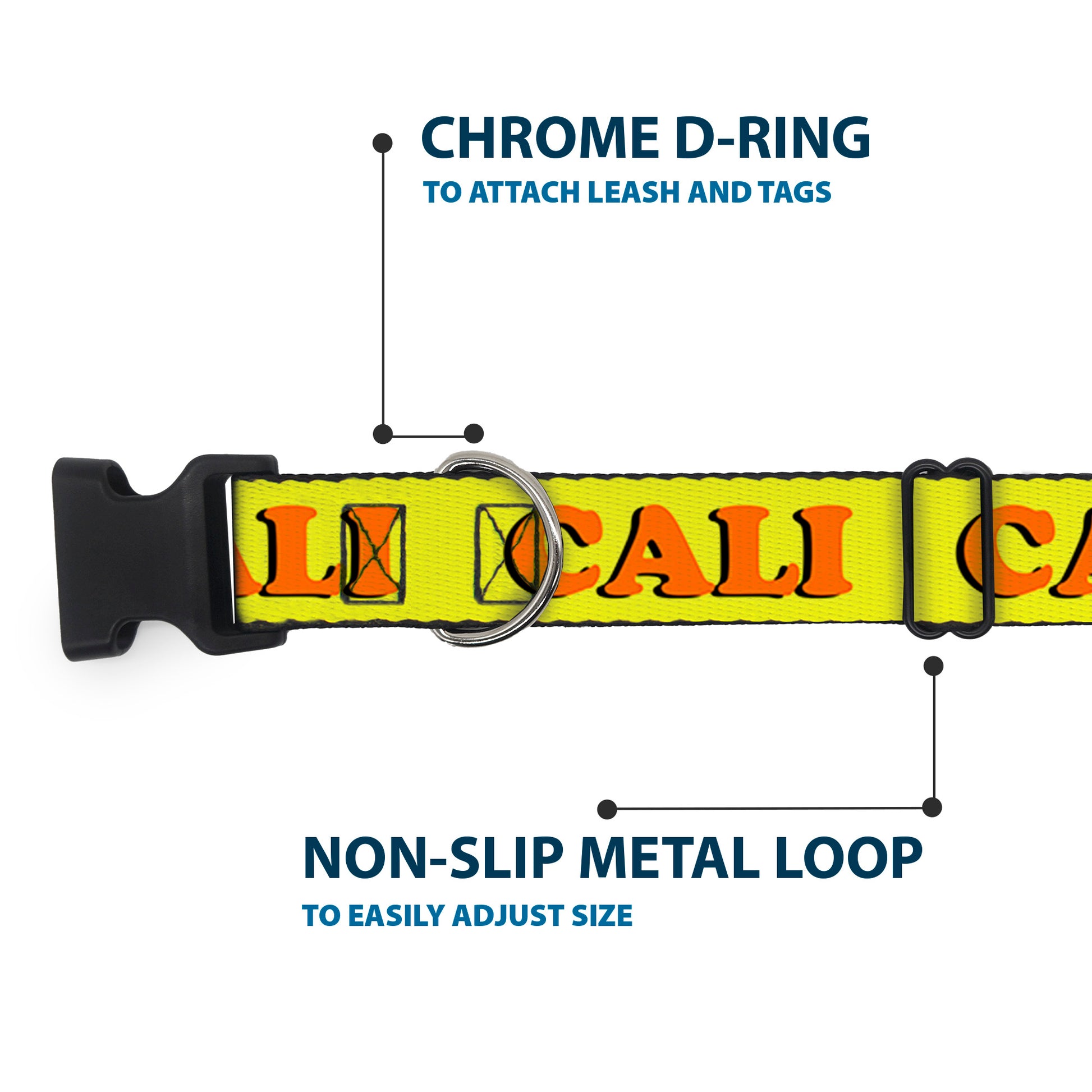 Plastic Clip Collar - CALI Yellow/Orange Plastic Clip Collars Buckle-Down