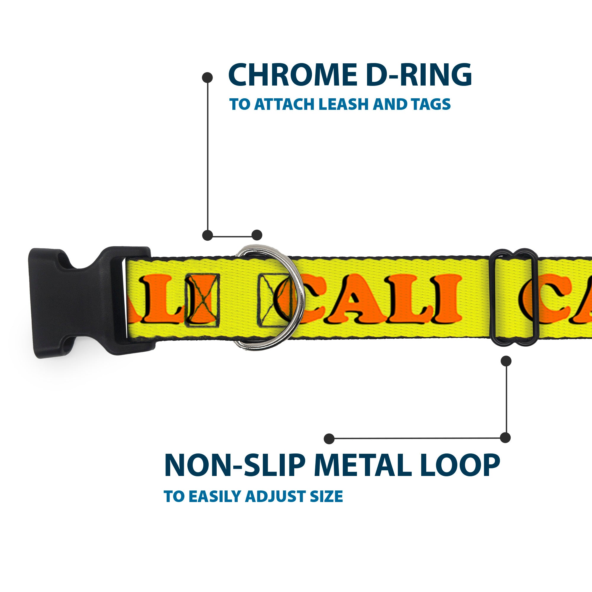 Plastic Clip Collar - CALI Yellow/Orange Plastic Clip Collars Buckle-Down