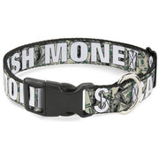 Plastic Clip Collar - CASH MONEY $ Dollars/White Plastic Clip Collars Buckle-Down