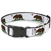 Plastic Clip Collar - Cali Bear White Plastic Clip Collars Buckle-Down