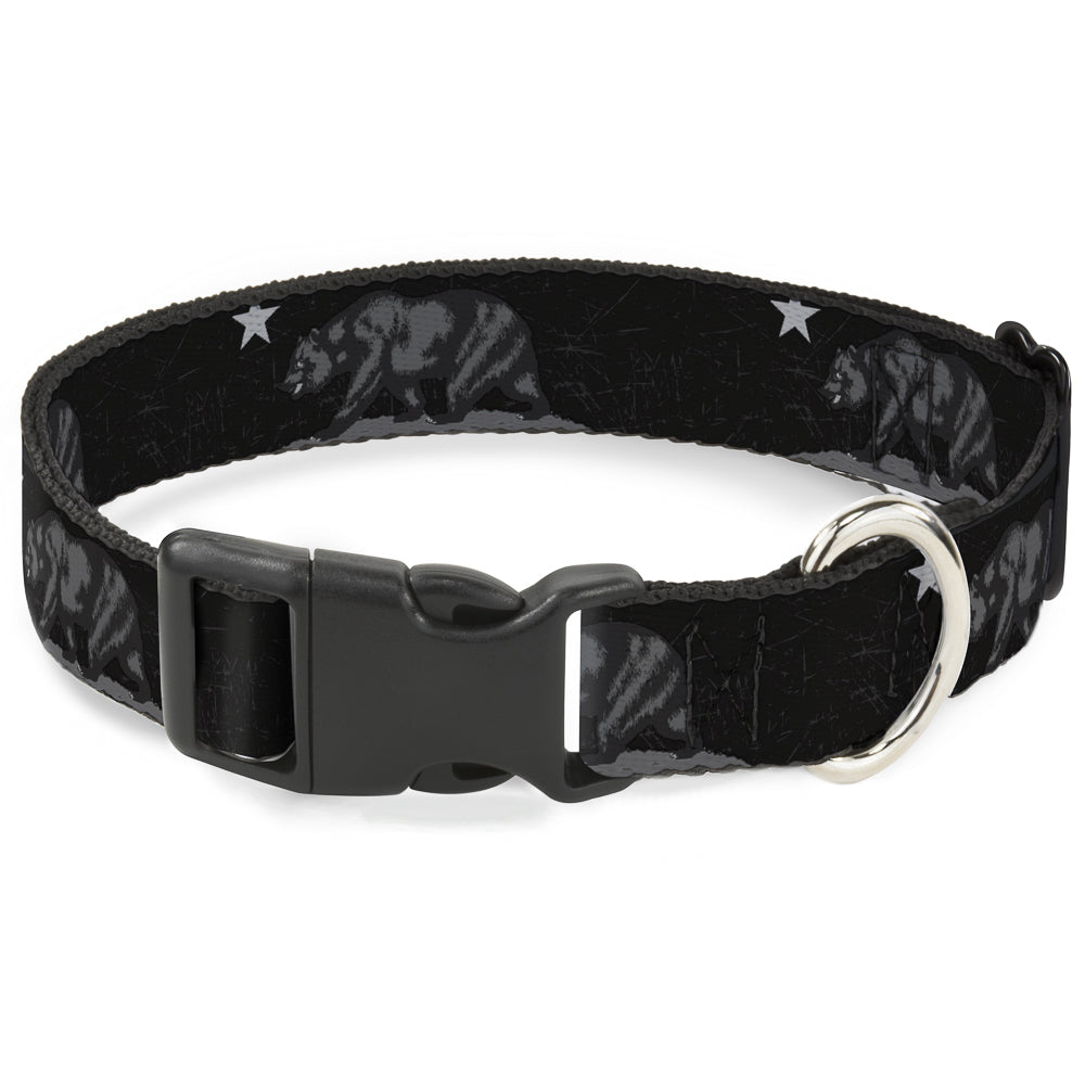Plastic Clip Collar - Cali Bear Black/Grays Plastic Clip Collars Buckle-Down