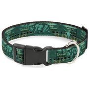 Plastic Clip Collar - Cali Bear/Palm Trees/Geometric Green Plastic Clip Collars Buckle-Down