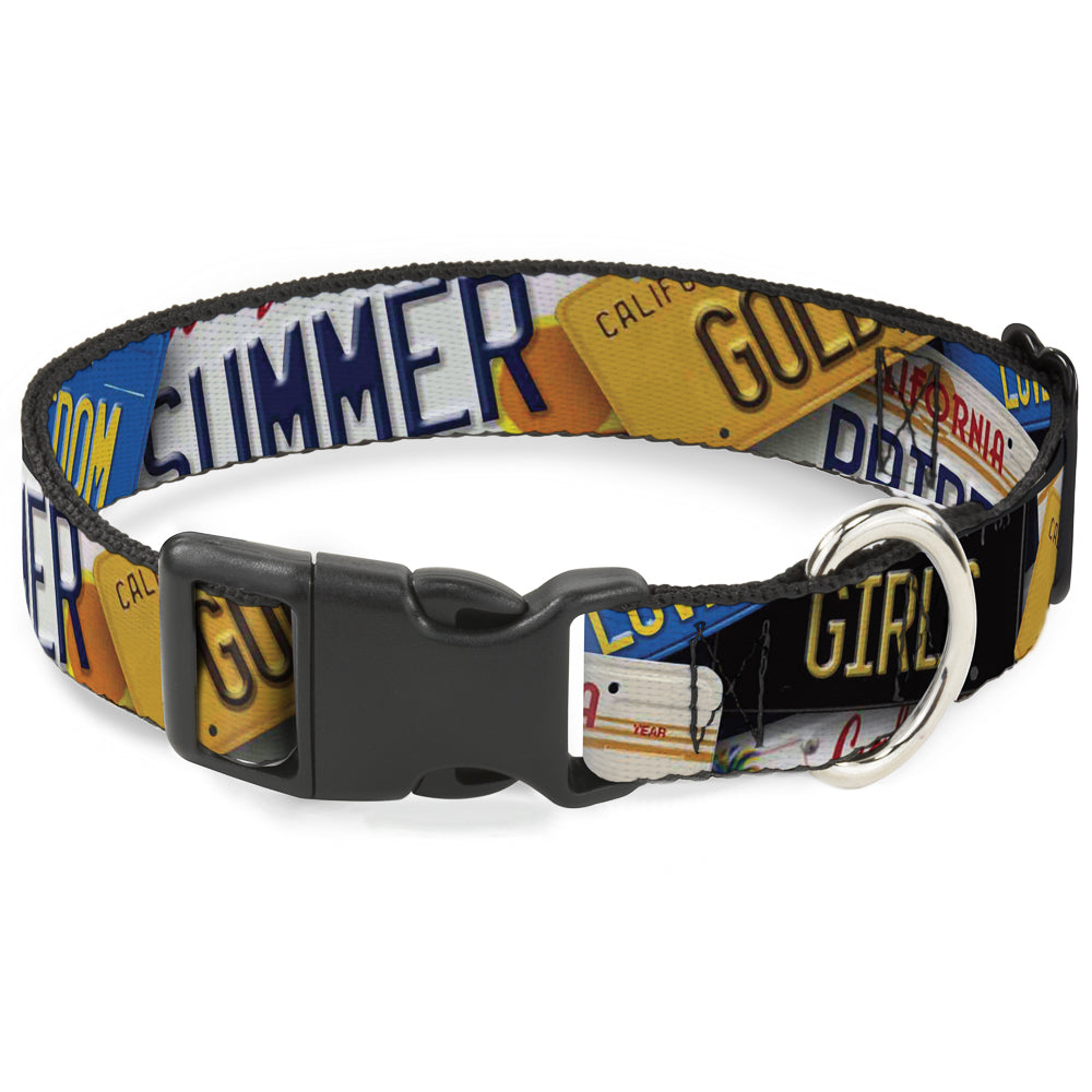 Plastic Clip Collar - Cali License Plates Stacked Plastic Clip Collars Buckle-Down