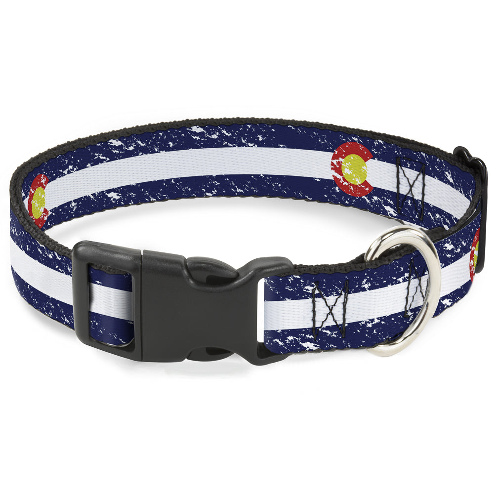 Plastic Clip Collar - Colorado Flags4 Weathered Plastic Clip Collars Buckle-Down