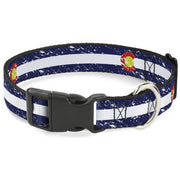 Plastic Clip Collar - Colorado Flags4 Weathered Plastic Clip Collars Buckle-Down