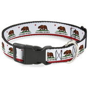 Plastic Clip Collar - California State Flag White Plastic Clip Collars Buckle-Down