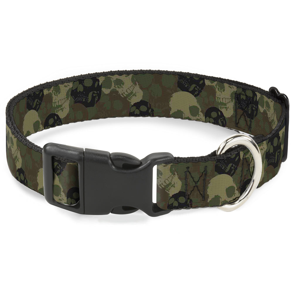 Plastic Clip Collar - Camo Olive Skull Yard Plastic Clip Collars Buckle-Down
