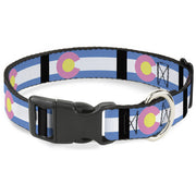 Plastic Clip Collar - Colorado Flags Pastel Plastic Clip Collars Buckle-Down