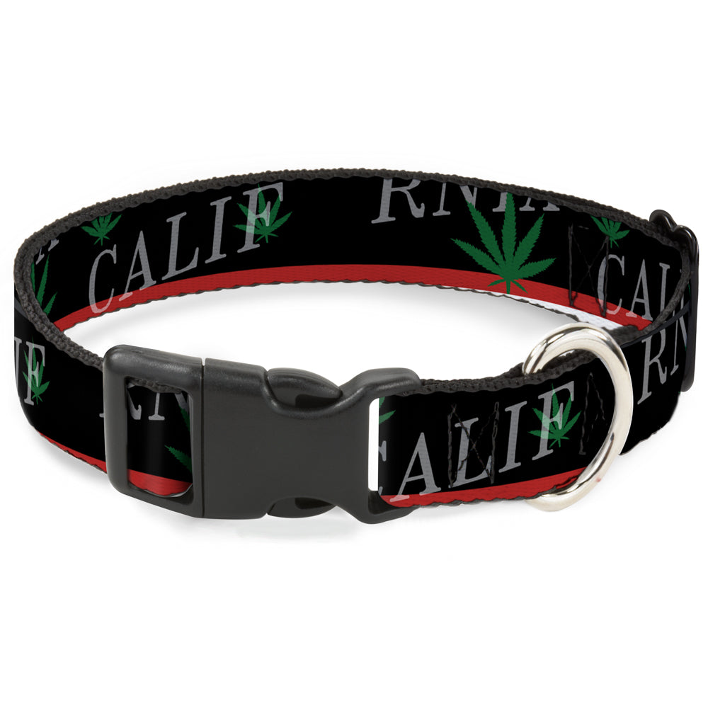 Plastic Clip Collar - CALIFORNIA/Pot Leaf Black/Red/Green/White Plastic Clip Collars Buckle-Down