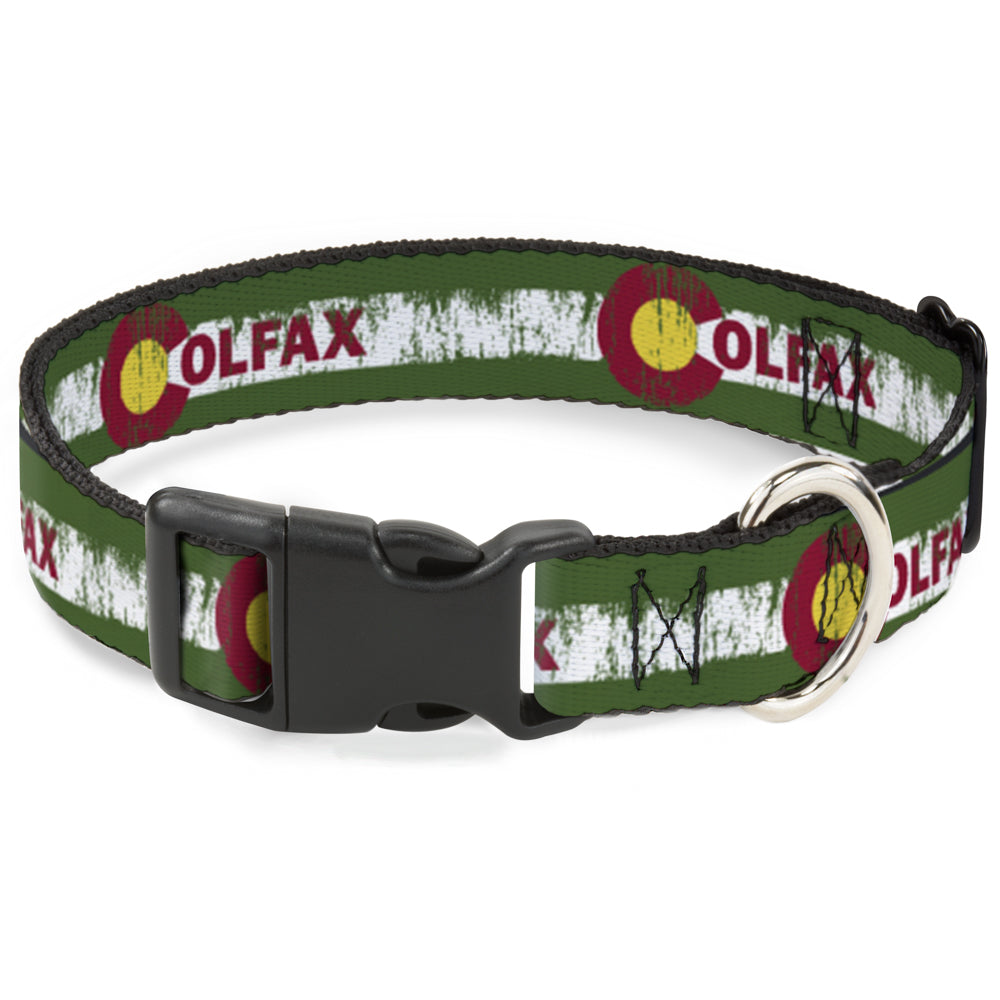 Plastic Clip Collar - COLFAX Green Stripe Weathered Plastic Clip Collars Buckle-Down
