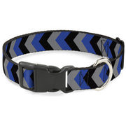 Plastic Clip Collar - Chevron Blue/Black/Gray Plastic Clip Collars Buckle-Down