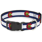 Plastic Clip Collar - Colorado Flag/Marijuana Leaf Plastic Clip Collars Buckle-Down