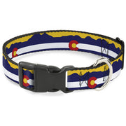 Plastic Clip Collar - Colorado Flag/Mountain Silhouette Yellow Plastic Clip Collars Buckle-Down