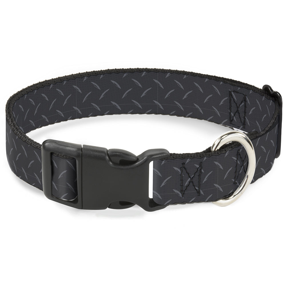 Plastic Clip Collar - Diamond Plate Grays Plastic Clip Collars Buckle-Down