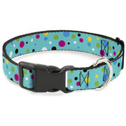 Plastic Clip Collar - Dots Seafoam Green/Multi Pastel Plastic Clip Collars Buckle-Down