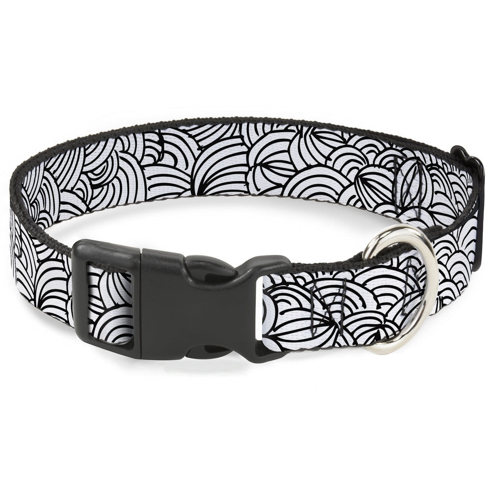 Plastic Clip Collar - Doodle1 White/Black Plastic Clip Collars Buckle-Down
