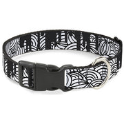 Plastic Clip Collar - Doodle1/Paint Drips White/Black Plastic Clip Collars Buckle-Down
