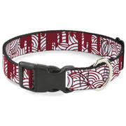 Plastic Clip Collar - Doodle1/Paint Drips White/Red Plastic Clip Collars Buckle-Down