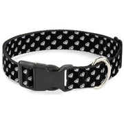 Plastic Clip Collar - Diamonds Diagonal Black/White Plastic Clip Collars Buckle-Down