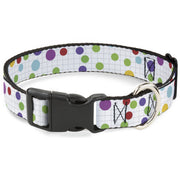 Plastic Clip Collar - Dots/Grid White/Gray/Multi Color Plastic Clip Collars Buckle-Down