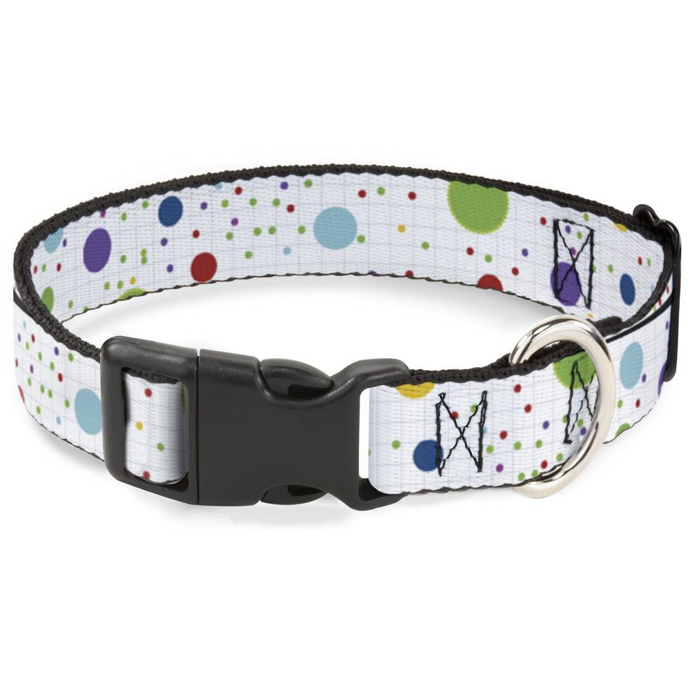 Plastic Clip Collar - Dots/Grid2 White/Gray/Multi Color Plastic Clip Collars Buckle-Down