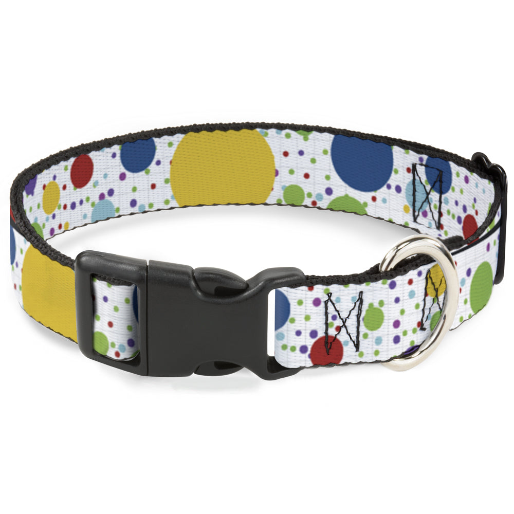 Plastic Clip Collar - Dots/Grid3 White/Gray/Multi Color Plastic Clip Collars Buckle-Down