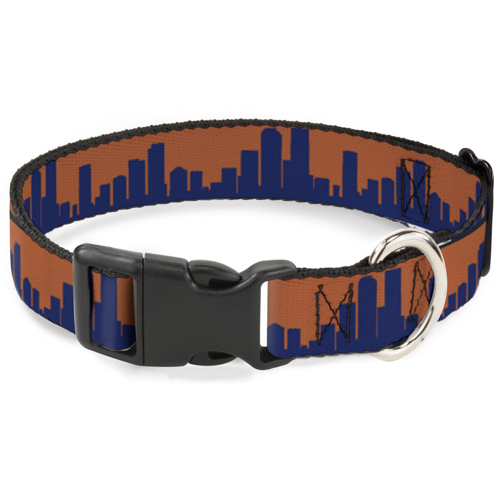 Plastic Clip Collar - Denver Solid Skyline Orange/Navy Plastic Clip Collars Buckle-Down
