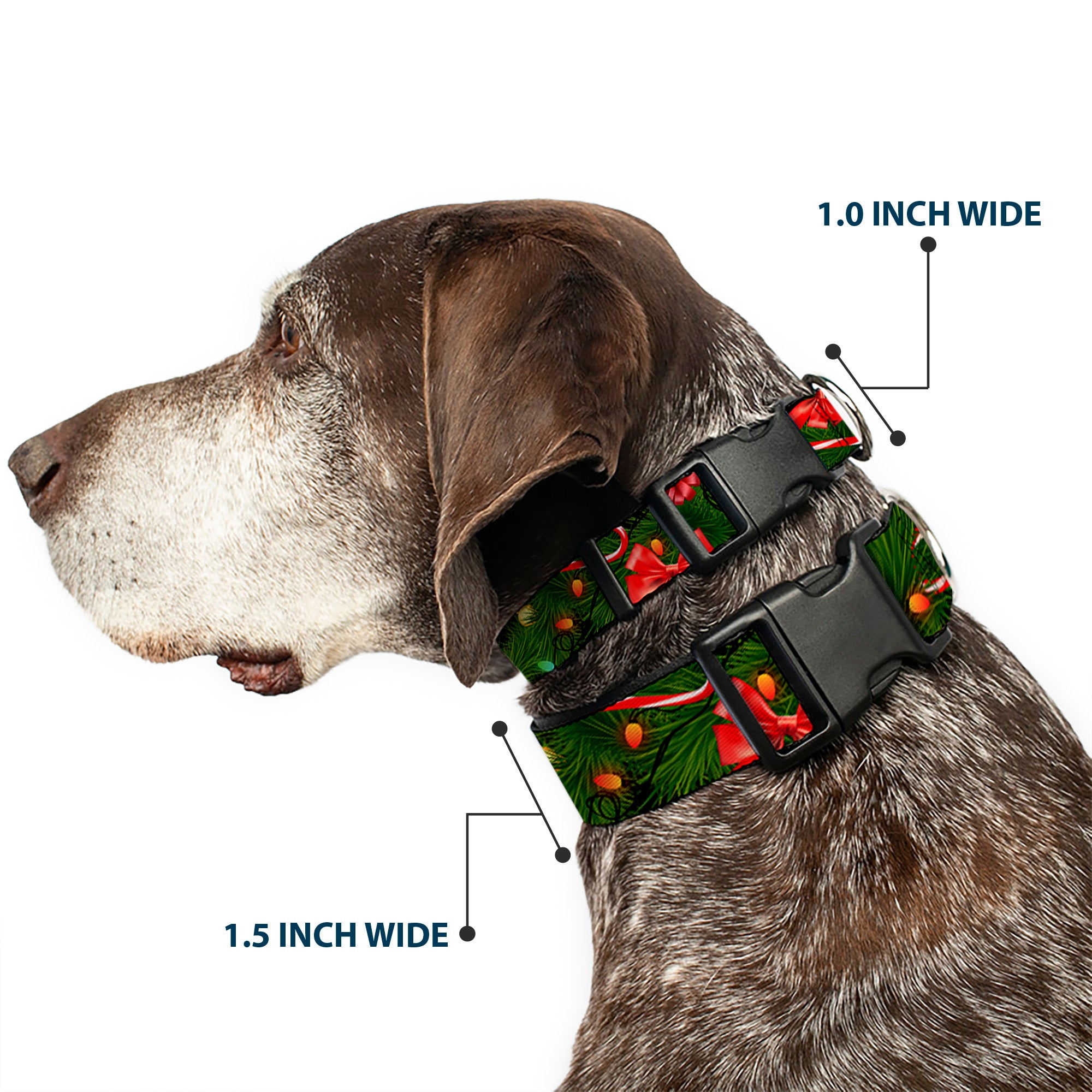 Plastic Clip Collar - Decorated Tree2 w/Bows/Lights/Candy Canes Plastic Clip Collars Buckle-Down