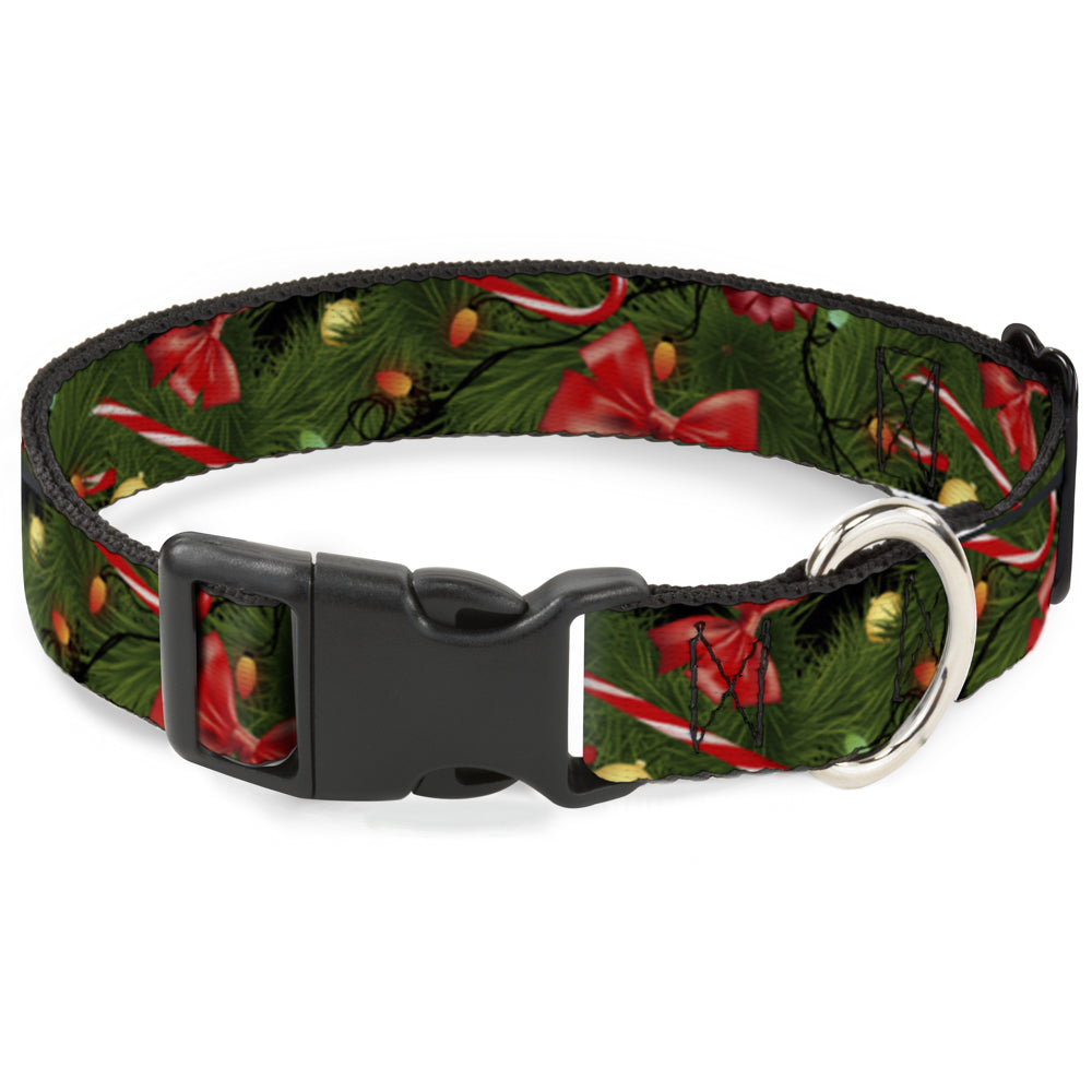 Plastic Clip Collar - Decorated Tree2 w/Bows/Lights/Candy Canes Plastic Clip Collars Buckle-Down