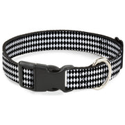 Plastic Clip Collar - Diamonds Stripe White/Black Plastic Clip Collars Buckle-Down