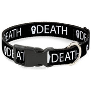 Plastic Clip Collar - DEATH/Coffin Black/White Plastic Clip Collars Buckle-Down