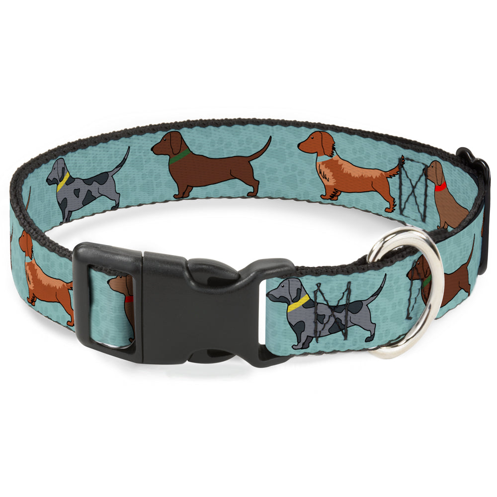 Plastic Clip Collar - Dachshund 4-Dogs/Paws Aquas Plastic Clip Collars Buckle-Down