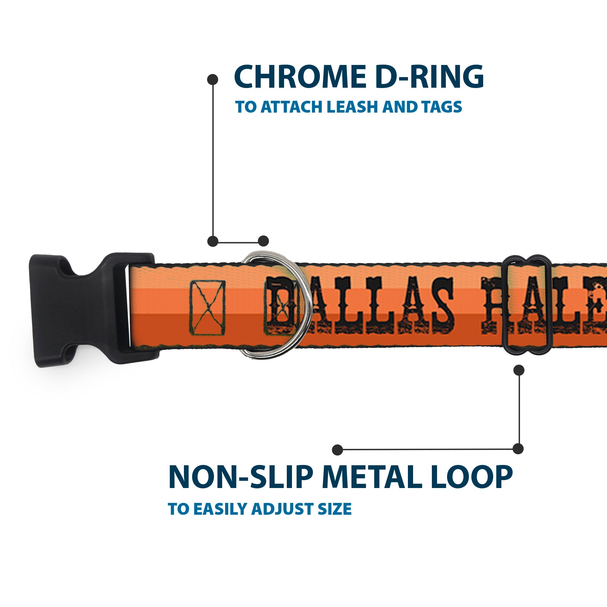 Plastic Clip Collar - Dallas-Raleigh-Tennessee-Austin-Boston Stripes Browns/Black Plastic Clip Collars Buckle-Down