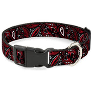 Plastic Clip Collar - Floral Paisley3 Black/Red/Gray/White Plastic Clip Collars Buckle-Down