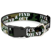 Plastic Clip Collar - FAFO FUCK AROUND & FIND OUT Stencil Camo/White Plastic Clip Collars Buckle-Down