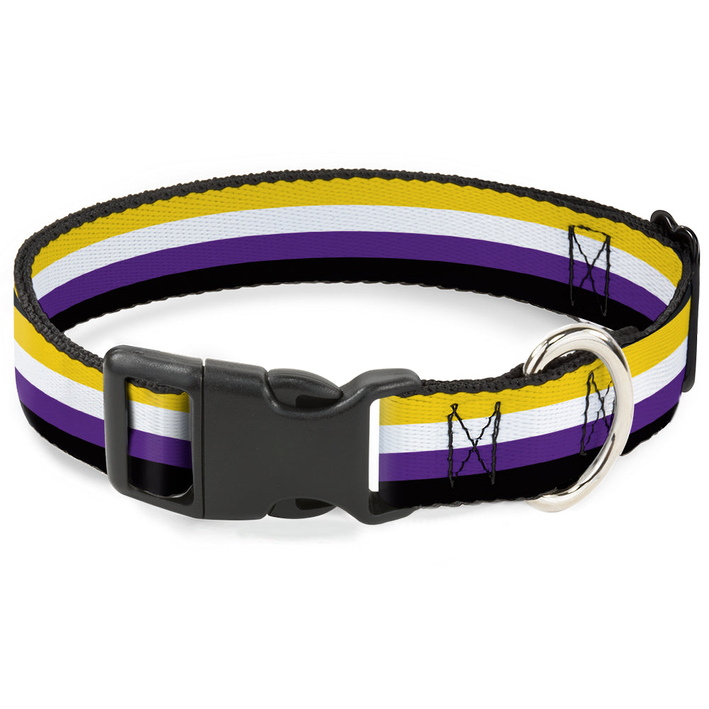 Plastic Clip Collar - Flag Non-Binary Stripe Plastic Clip Collars Buckle-Down