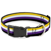 Plastic Clip Collar - Flag Non-Binary Stripe Plastic Clip Collars Buckle-Down